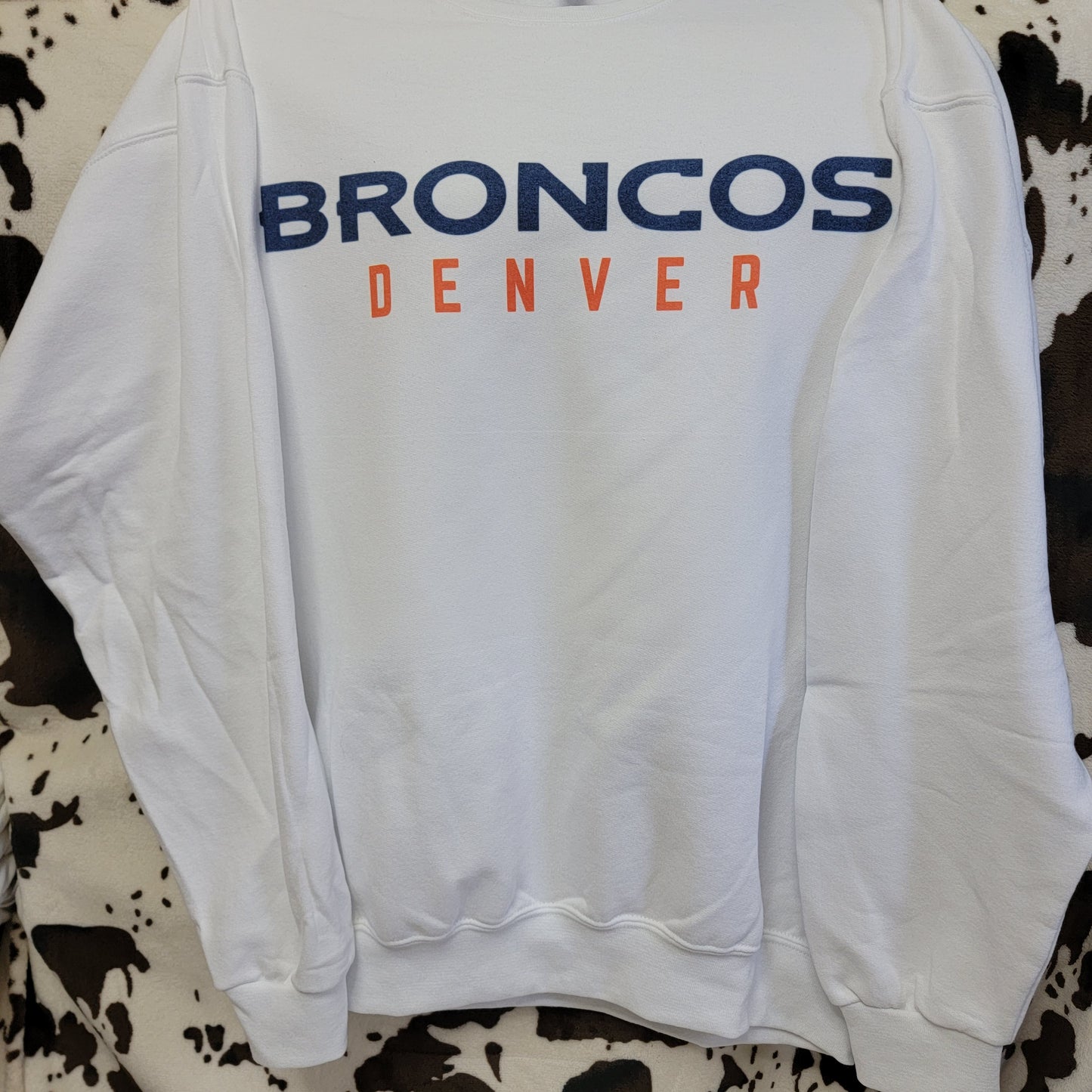Broncos Football White Sweatshirt