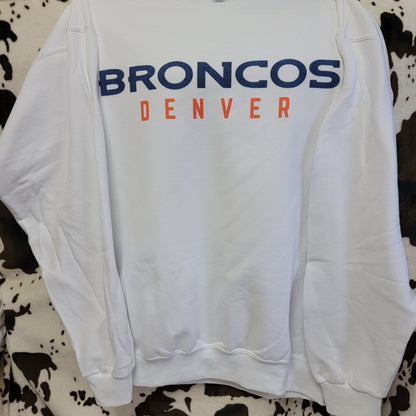 Broncos Football White Sweatshirt