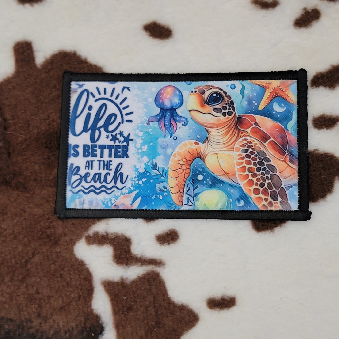 Sea Turtle Rectangle Hat Patch
