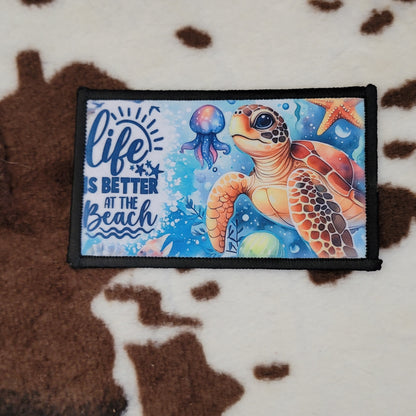 Sea Turtle Rectangle Hat Patch