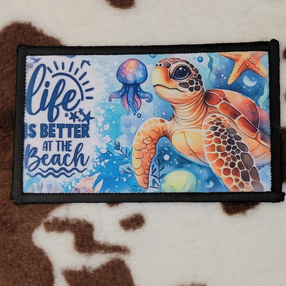 Sea Turtle Rectangle Hat Patch