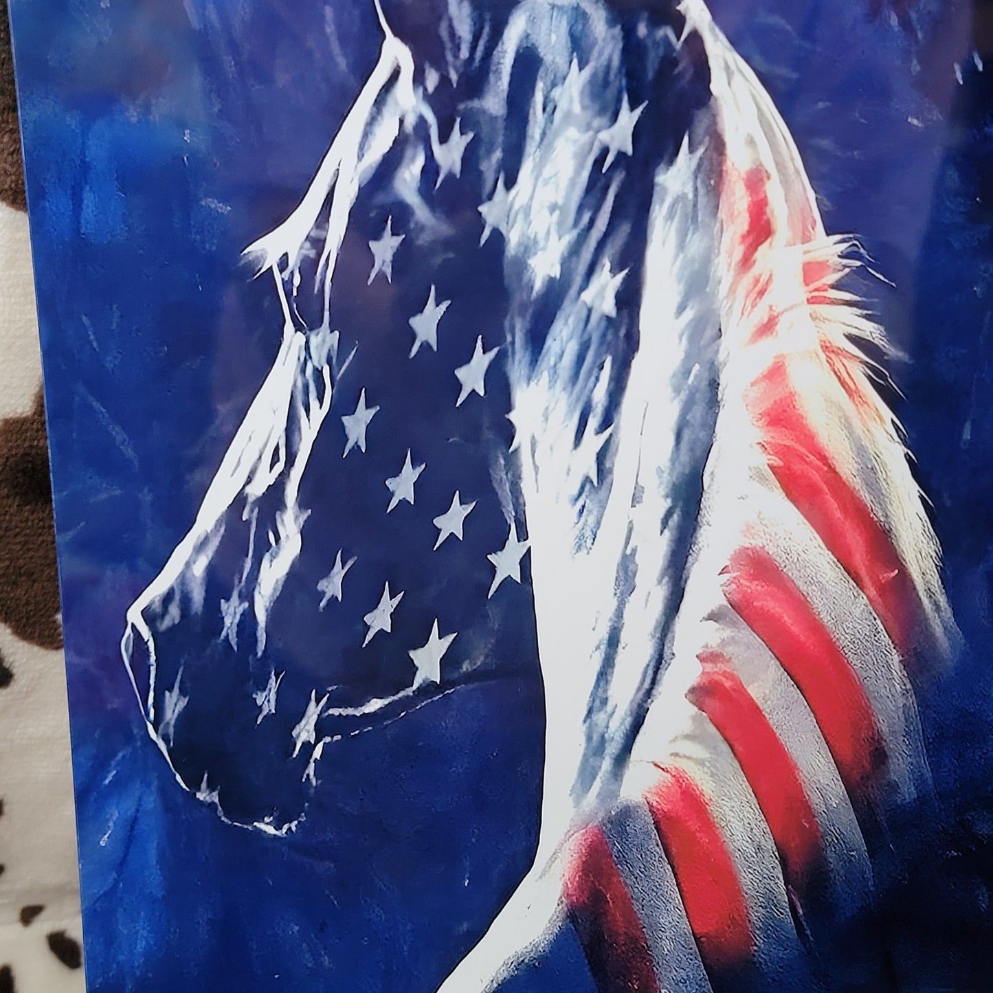 American Flag Horse Patriotic Metal Sign