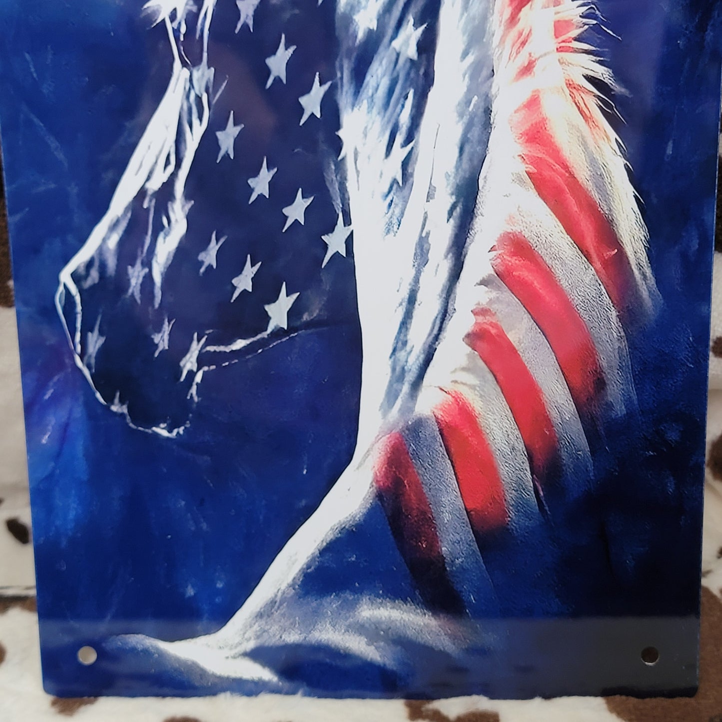American Flag Horse Patriotic Metal Sign
