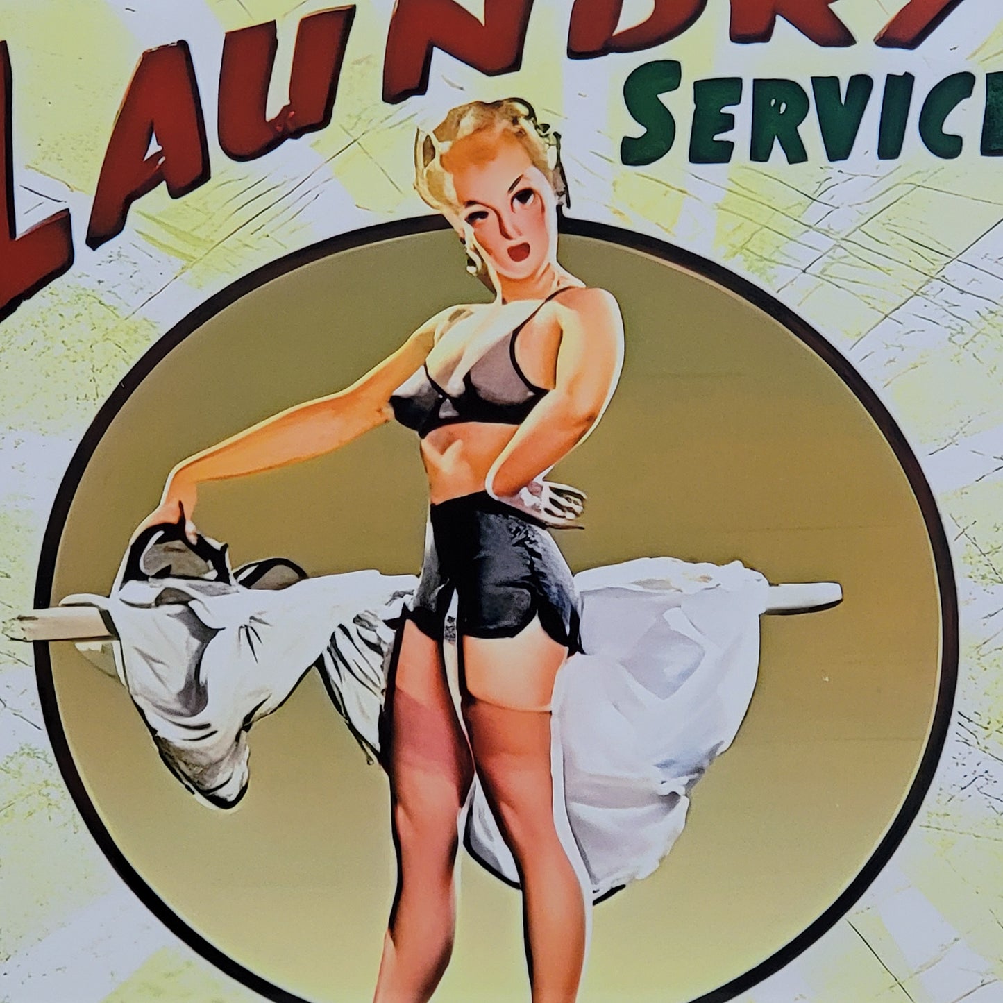 Fluff and Fold Laundry Service Funny Metal Sign