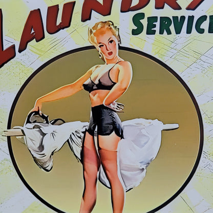 Fluff and Fold Laundry Service Funny Metal Sign