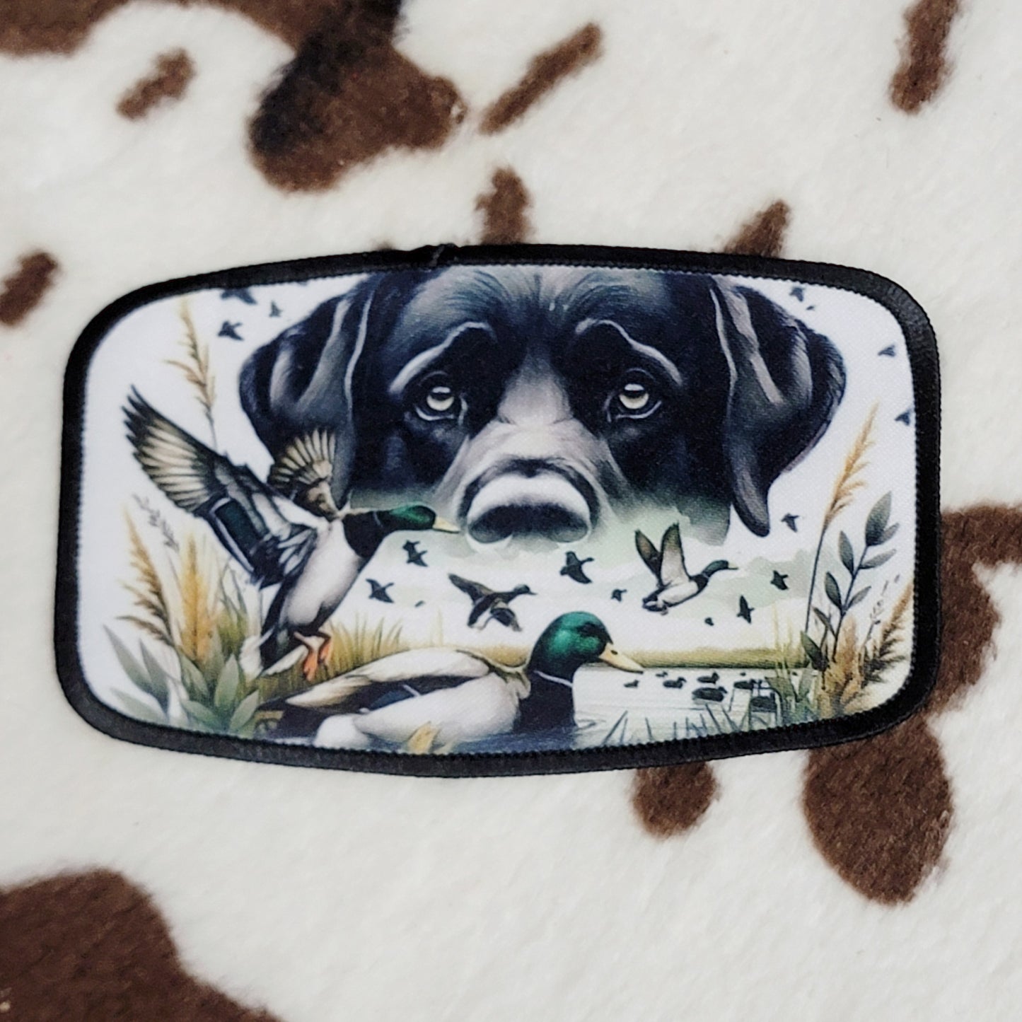 Duck Hunting Lab Western Hat Patch