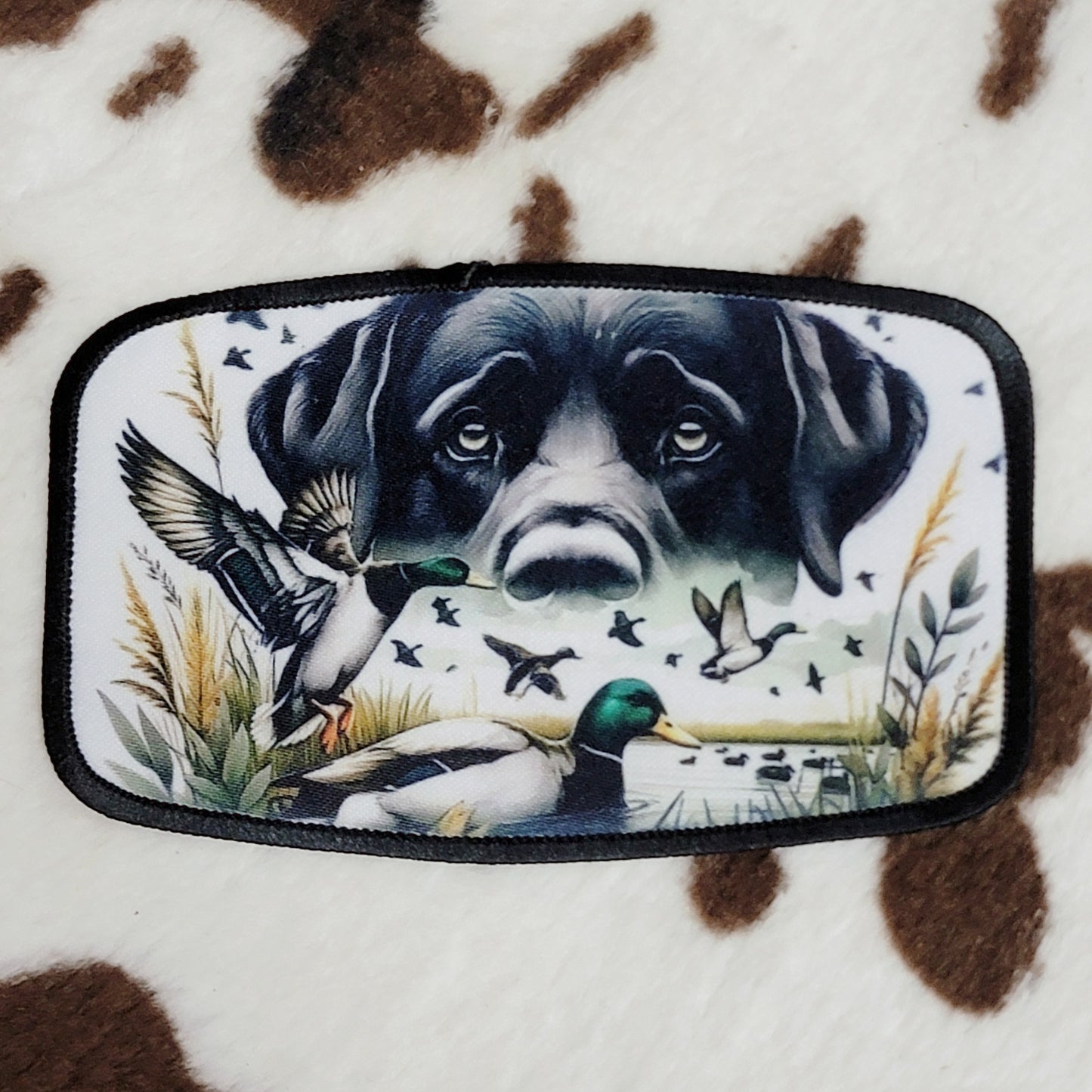 Duck Hunting Lab Western Hat Patch