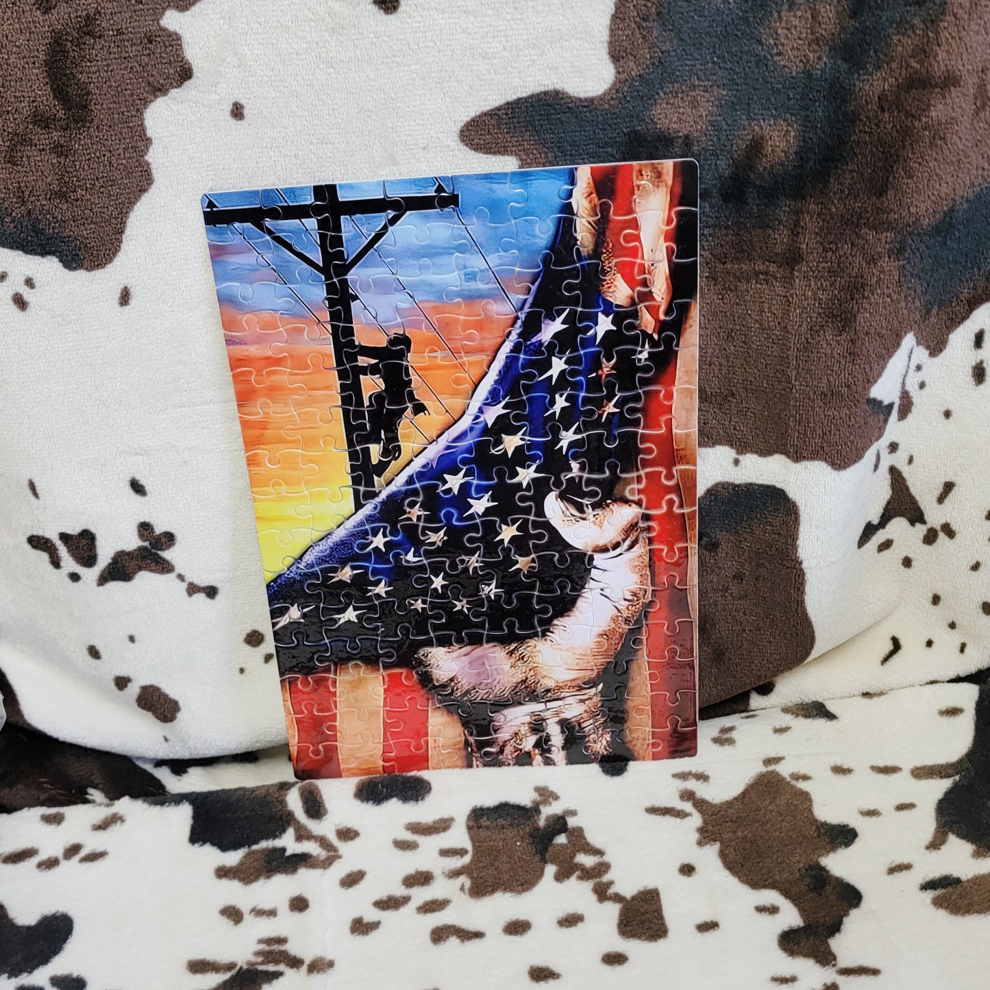 Power Lineman Flag 120 Piece Handmade Jigsaw Puzzle