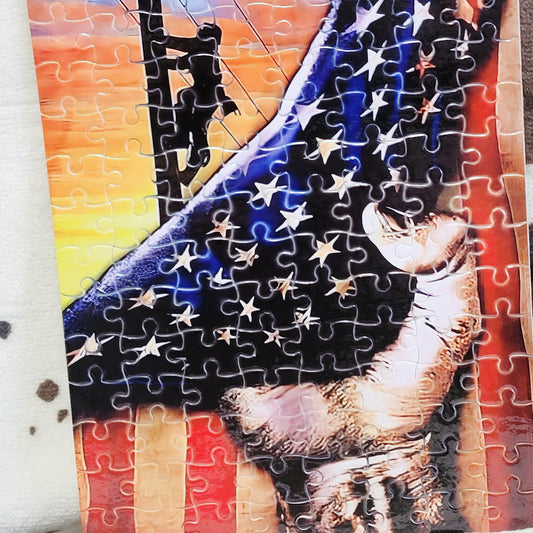 Power Lineman Flag 120 Piece Handmade Jigsaw Puzzle
