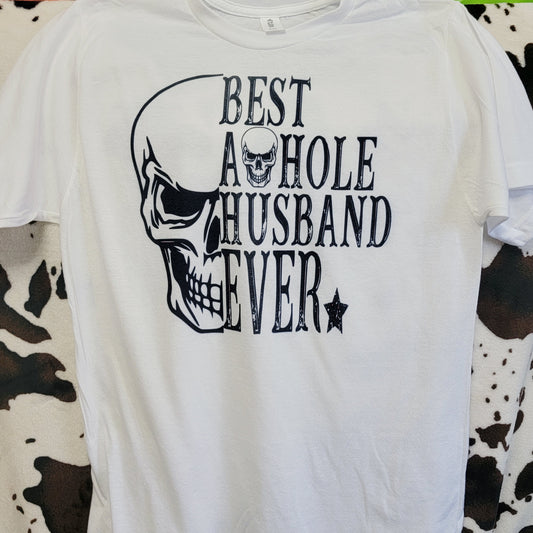 Best Asshole Husband White Mens Graphic T-Shirt