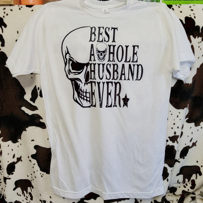 Best Asshole Husband White Mens Graphic T-Shirt