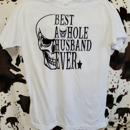 Best Asshole Husband White Mens Graphic T-Shirt