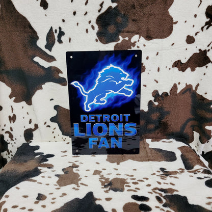 Detroit Lions Football Sports Metal Sign