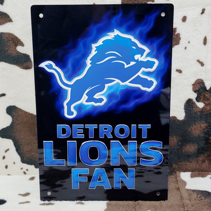 Detroit Lions Football Sports Metal Sign