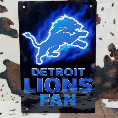 Detroit Lions Football Sports Metal Sign