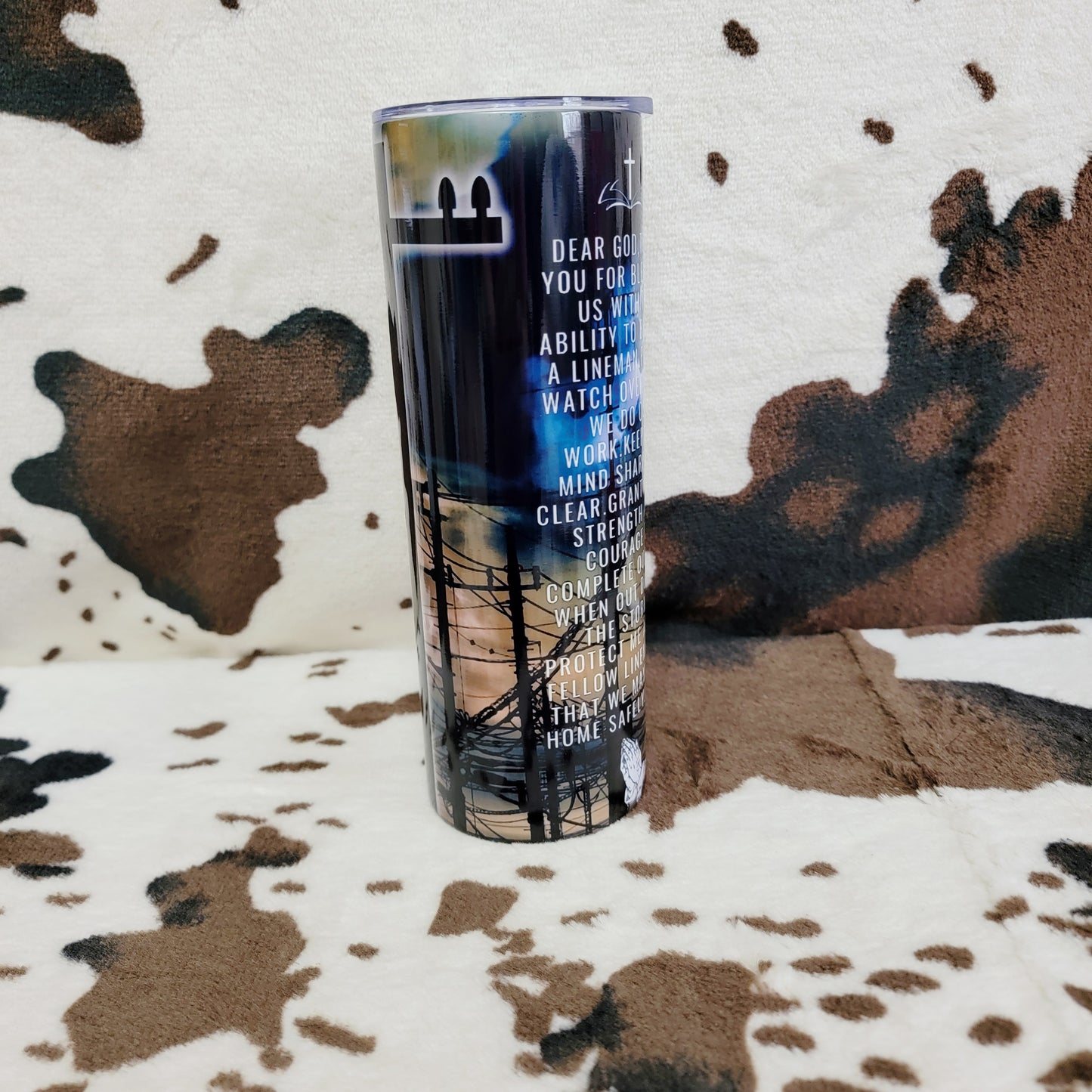 Linemans Prayer 20oz Skinny Tumbler