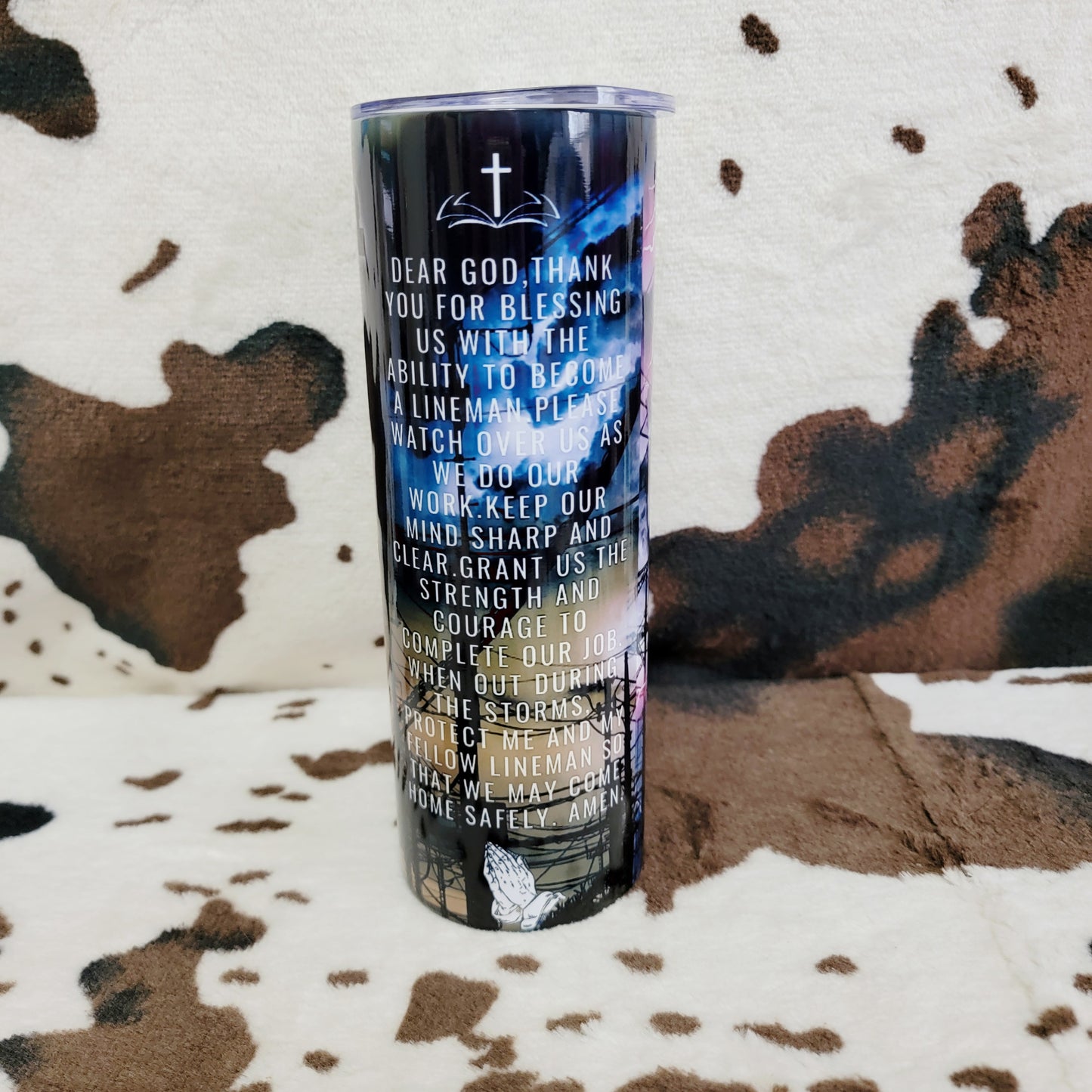 Linemans Prayer 20oz Skinny Tumbler