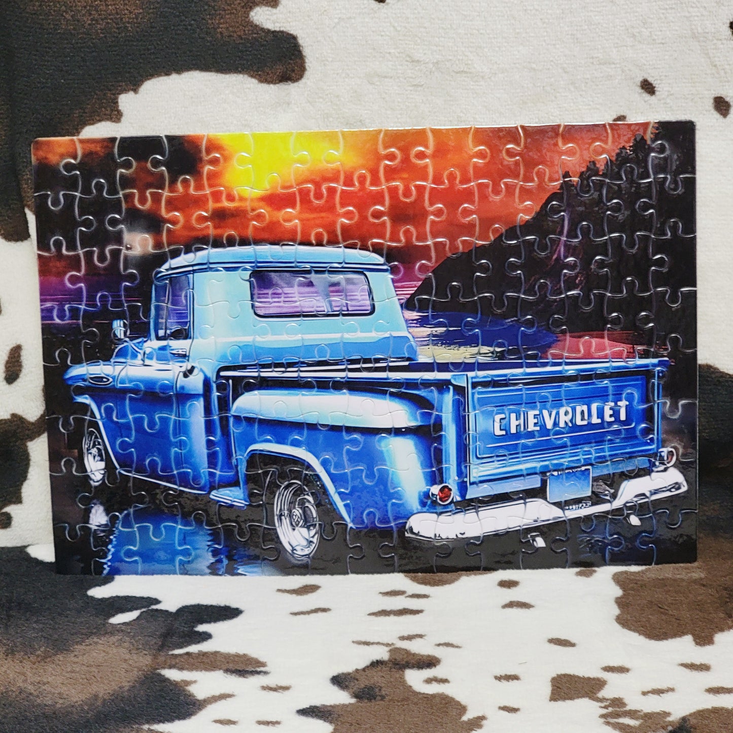 Old Blue Truck 120 PC Handmade Jigsaw Puzzle