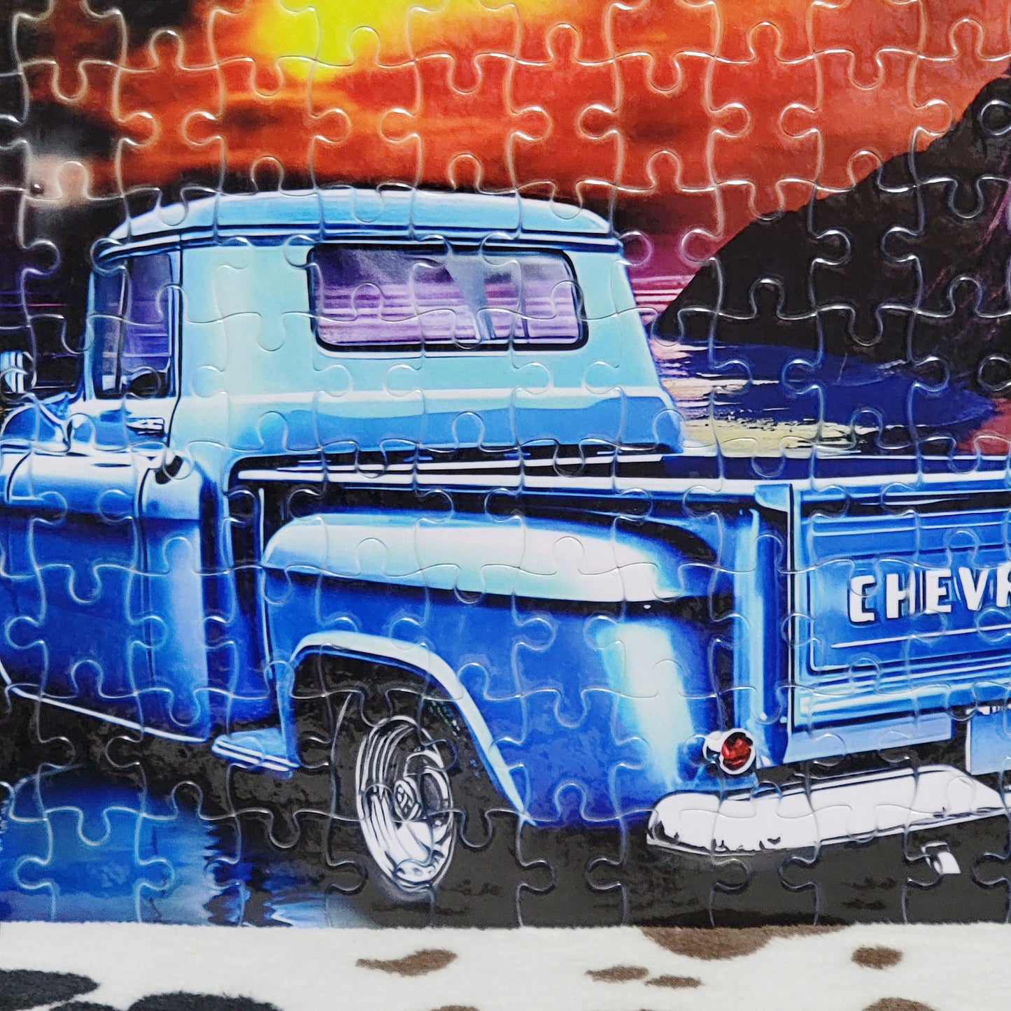 Old Blue Truck 120 PC Handmade Jigsaw Puzzle