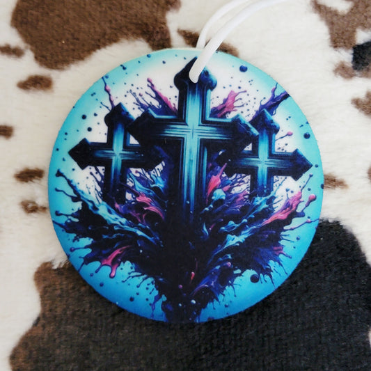 Three Crosses Cross Unscented Car Air Freshener