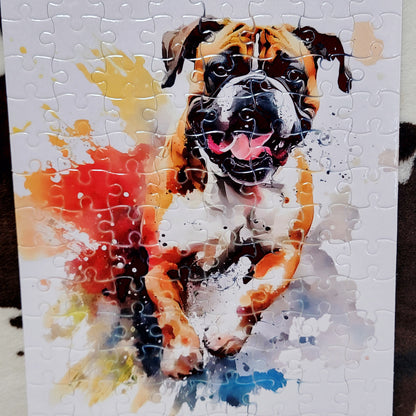 Boxer Dog Animal 120-Piece Jigsaw Puzzle Handmade Custom One-of-a-Kind