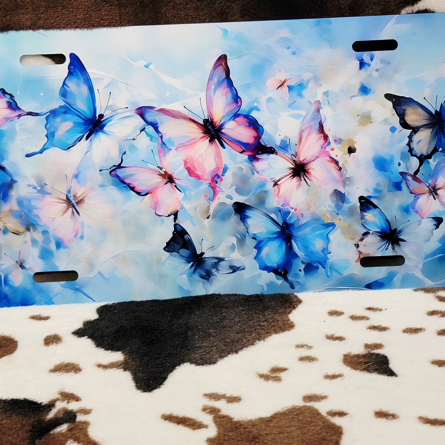Blue Butterfly Car Tag License Plate