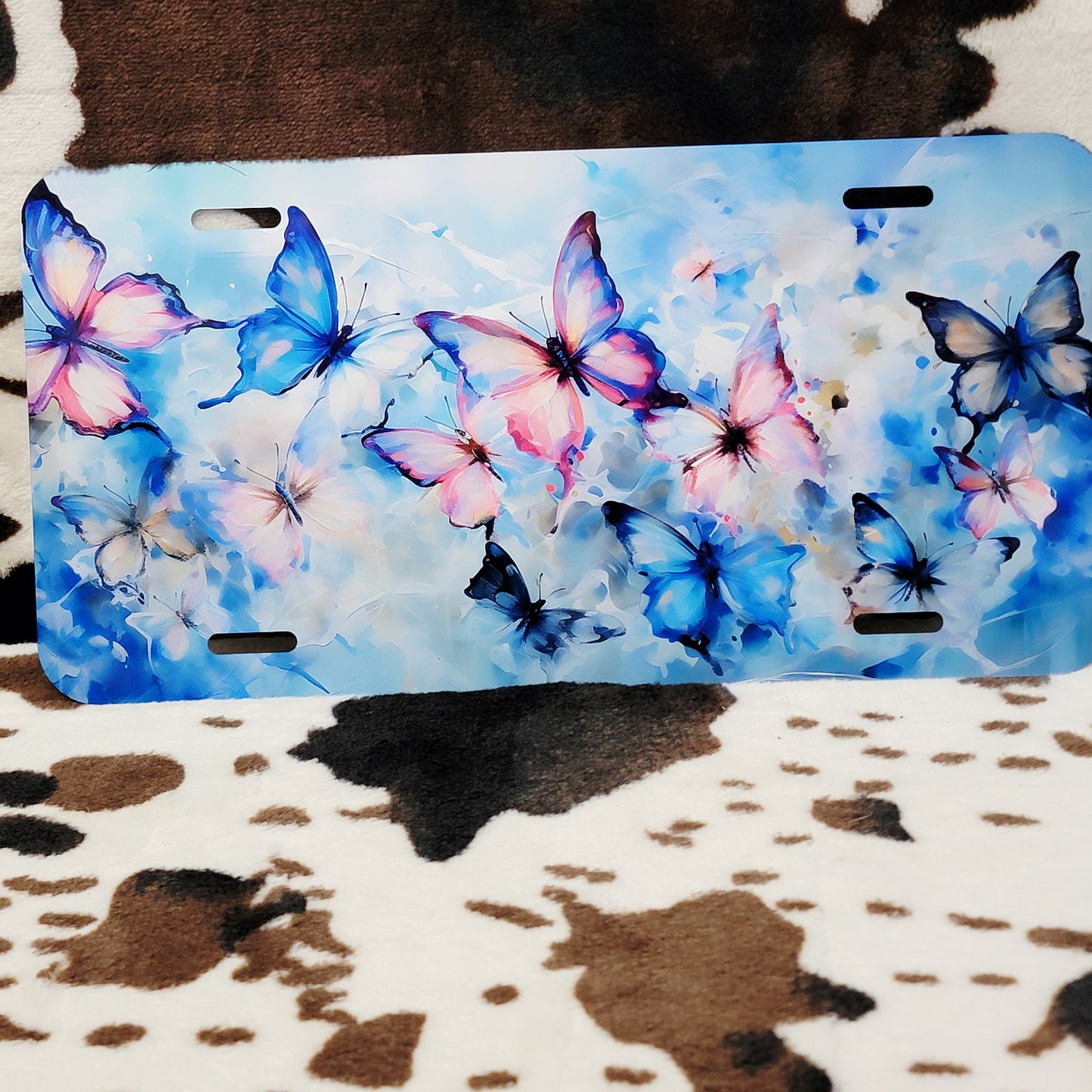 Blue Butterfly Car Tag License Plate