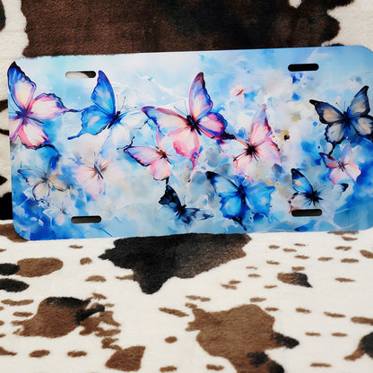 Blue Butterfly Car Tag License Plate