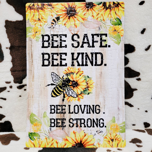Bee Kind 120-Piece Jigsaw Puzzle Handmade Custom One-of-a-Kind