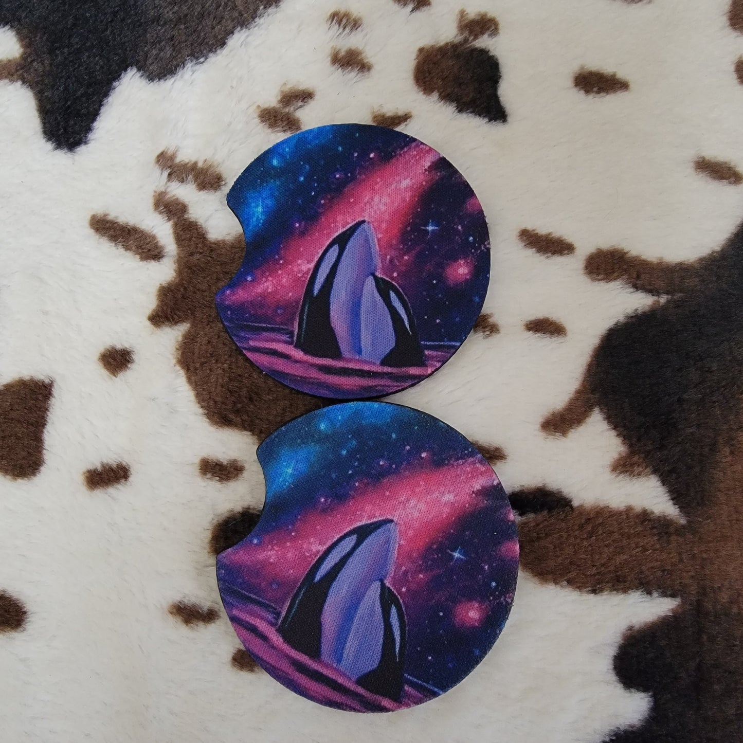 Galaxy Whale Neoprene Car Coasters