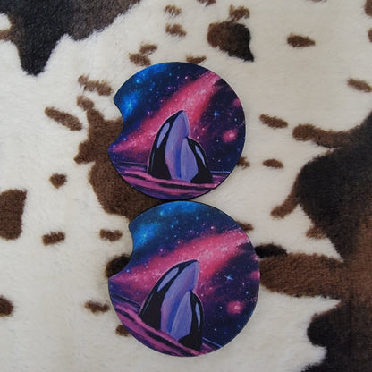 Galaxy Whale Neoprene Car Coasters