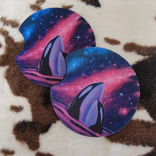 Galaxy Whale Neoprene Car Coasters