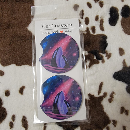 Galaxy Whale Neoprene Car Coasters