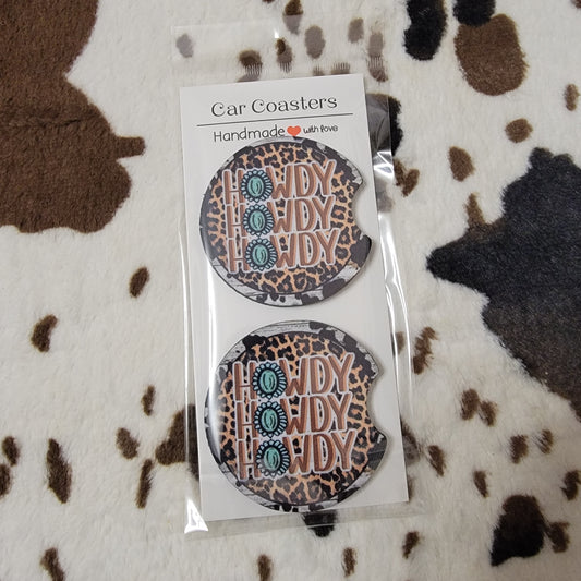 Howdy Western Neoprene Car Coaster Set
