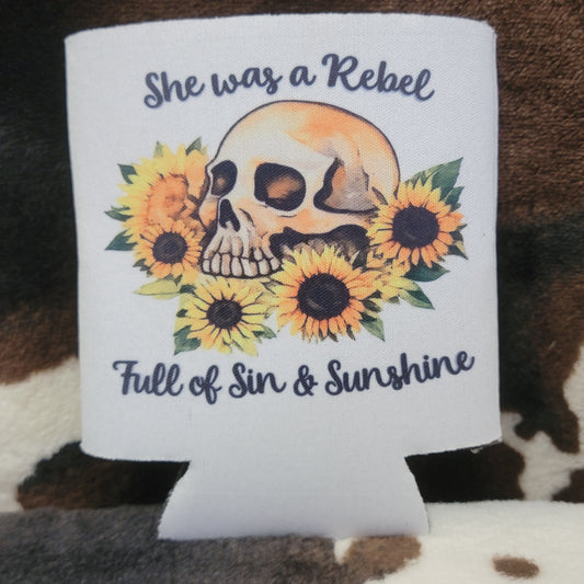 She Was A Rebel Can Cooler Koozie