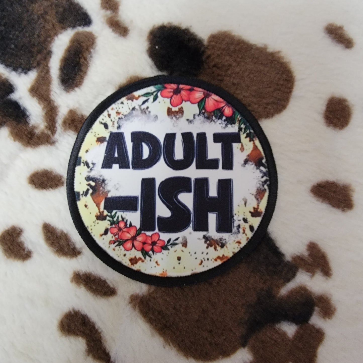 Adultish Floral Round Hat Patch