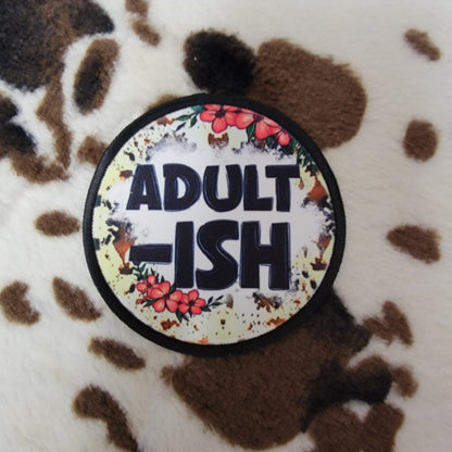 Adultish Floral Round Hat Patch