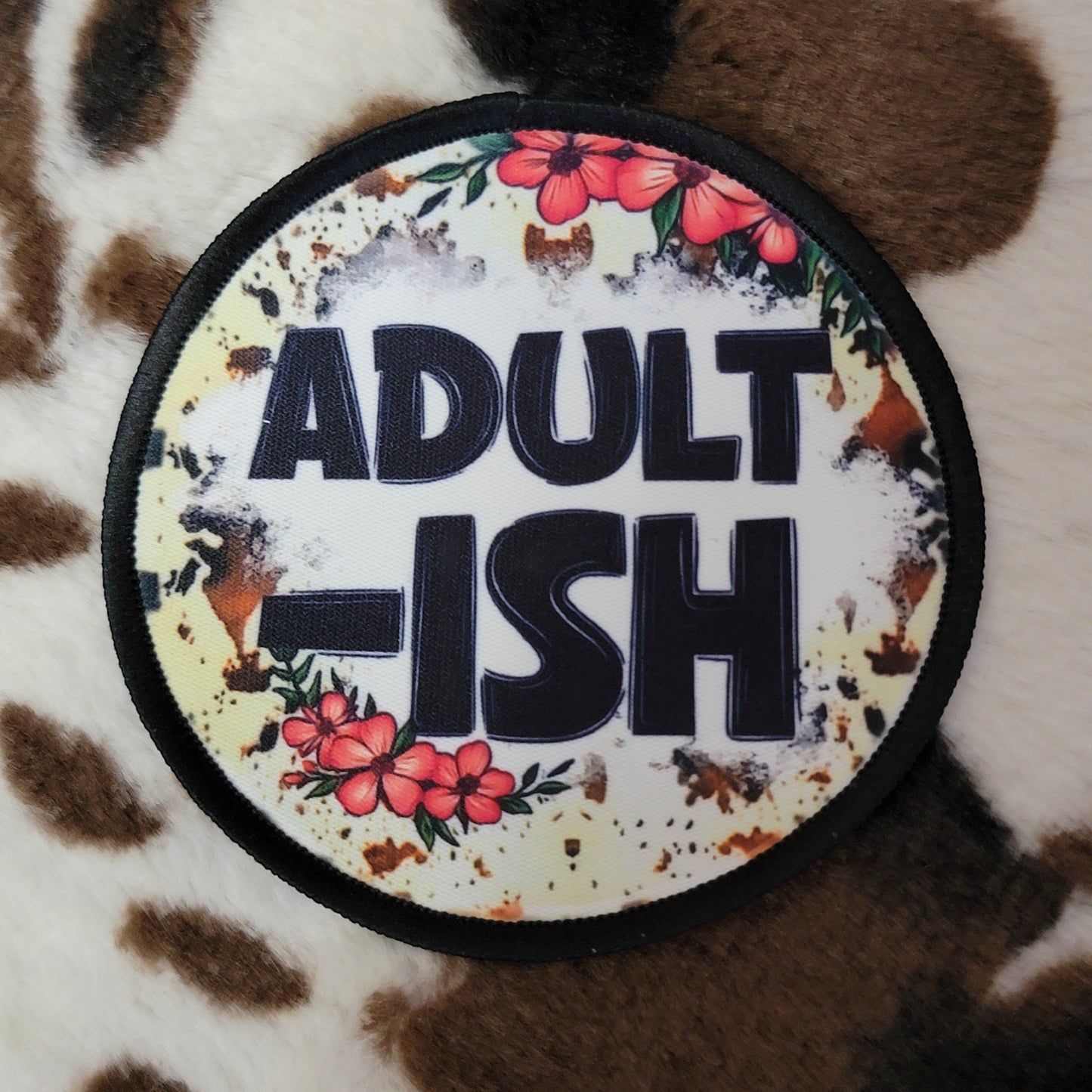 Adultish Floral Round Hat Patch