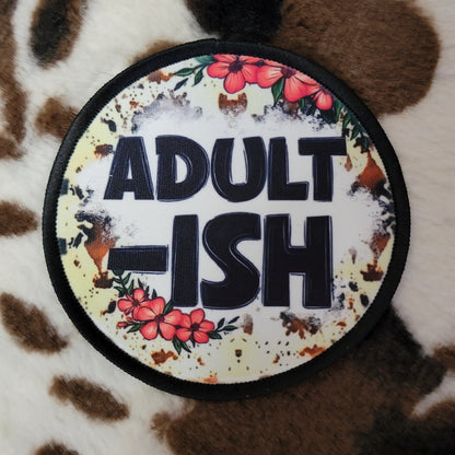Adultish Floral Round Hat Patch