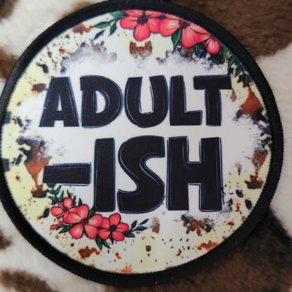 Adultish Floral Round Hat Patch