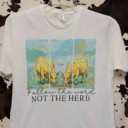 Follow The Word Religious Western Graphic Tee Shirt