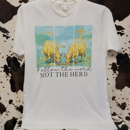 Follow The Word Religious Western Graphic Tee Shirt