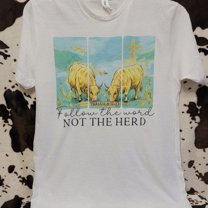 Follow The Word Religious Western Graphic Tee Shirt