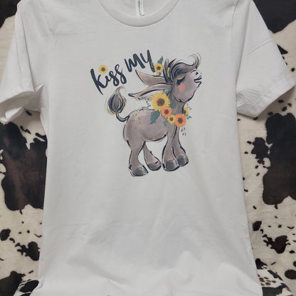 Kiss My Donkey Funny Graphic T-Shirt