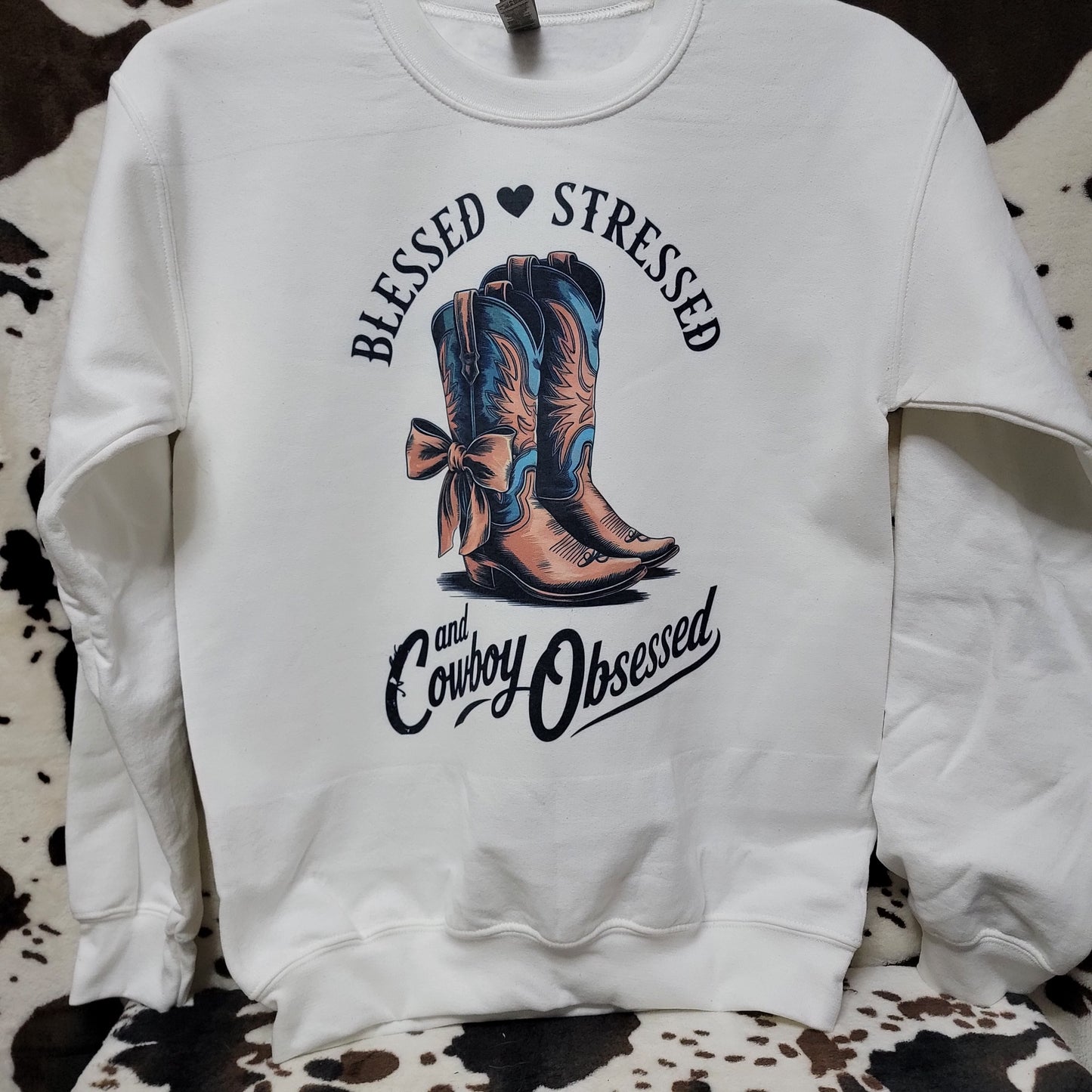 Cowboy Obsessed White Sweatshirt