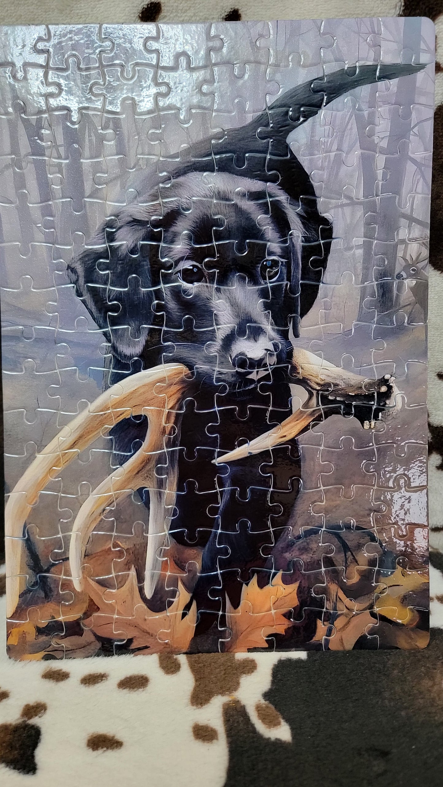 Black Labrador Dog 120-Piece Jigsaw Puzzle Handmade Custom One-of-a-Kind