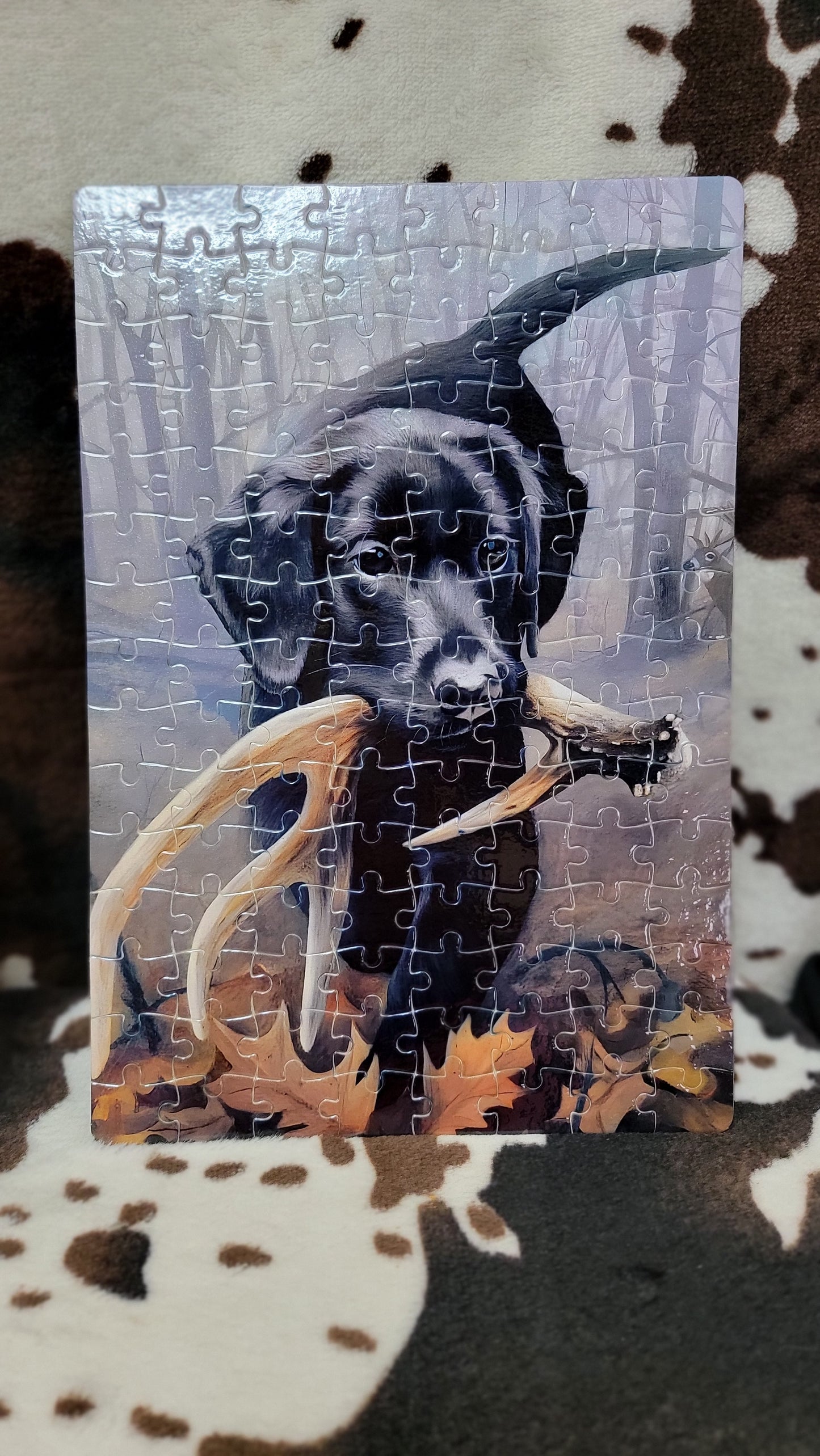 Black Labrador Dog 120-Piece Jigsaw Puzzle Handmade Custom One-of-a-Kind