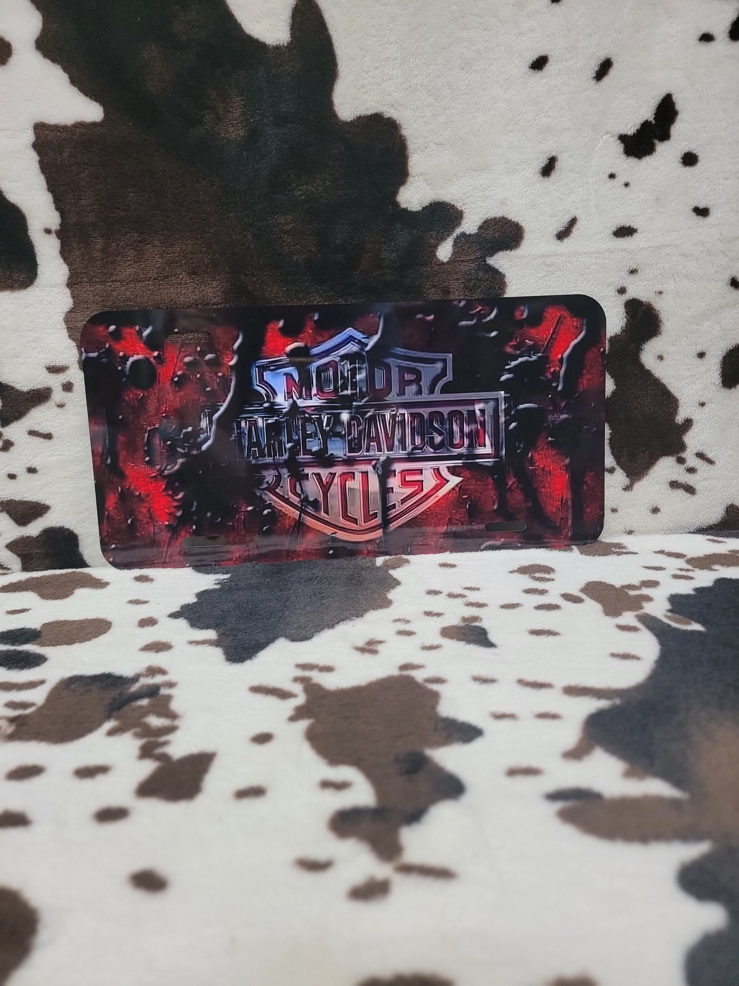 Harley Red Custom Handmade Car Tag License Plate