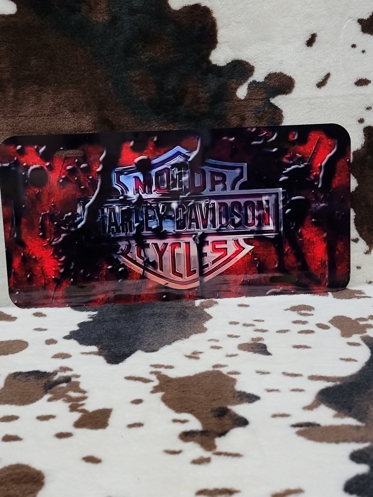 Harley Red Custom Handmade Car Tag License Plate