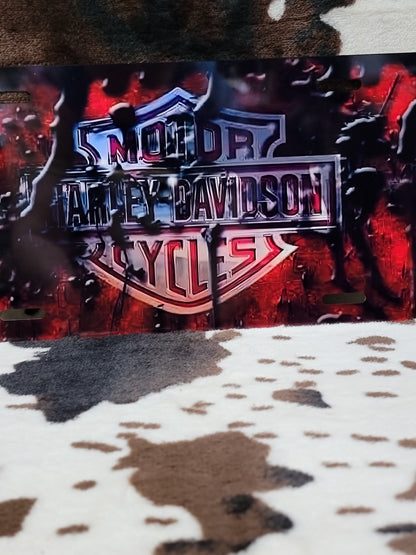 Harley Red Custom Handmade Car Tag License Plate